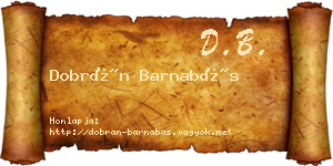 Dobrán Barnabás névjegykártya